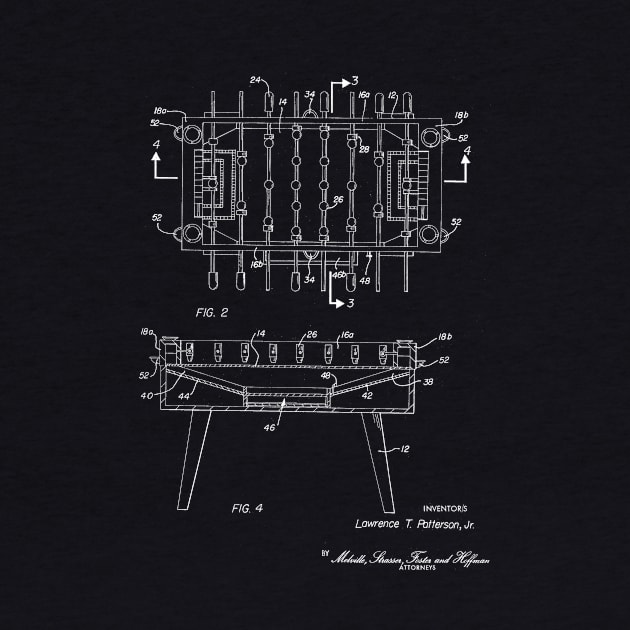 Soccer Table Vintage Patent Drawing Funny Novelty by TheYoungDesigns